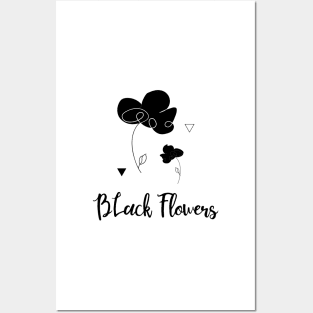 Black Flowers Posters and Art